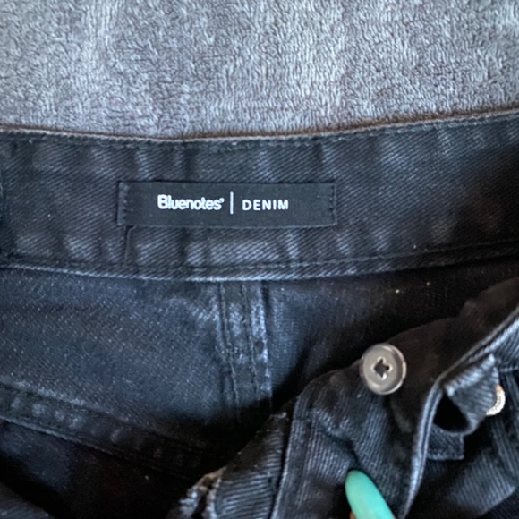 Mid/High Waisted Straight Leg Black Denim Jeans - Picture 3 of 3